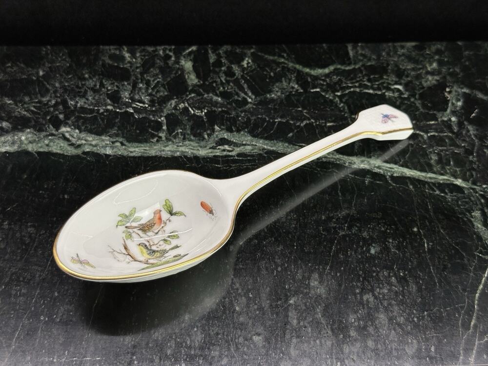 NEW Herend Hungary Rothschild Bird Porcelain Ladle Table Serving Spoon 7.75 in W